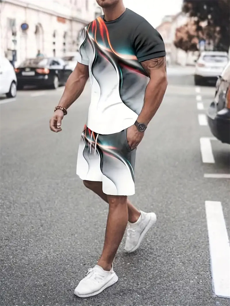 Summer Clothing Styles For Women - Erkek Kadın Degrade Doku T-shirt Iki