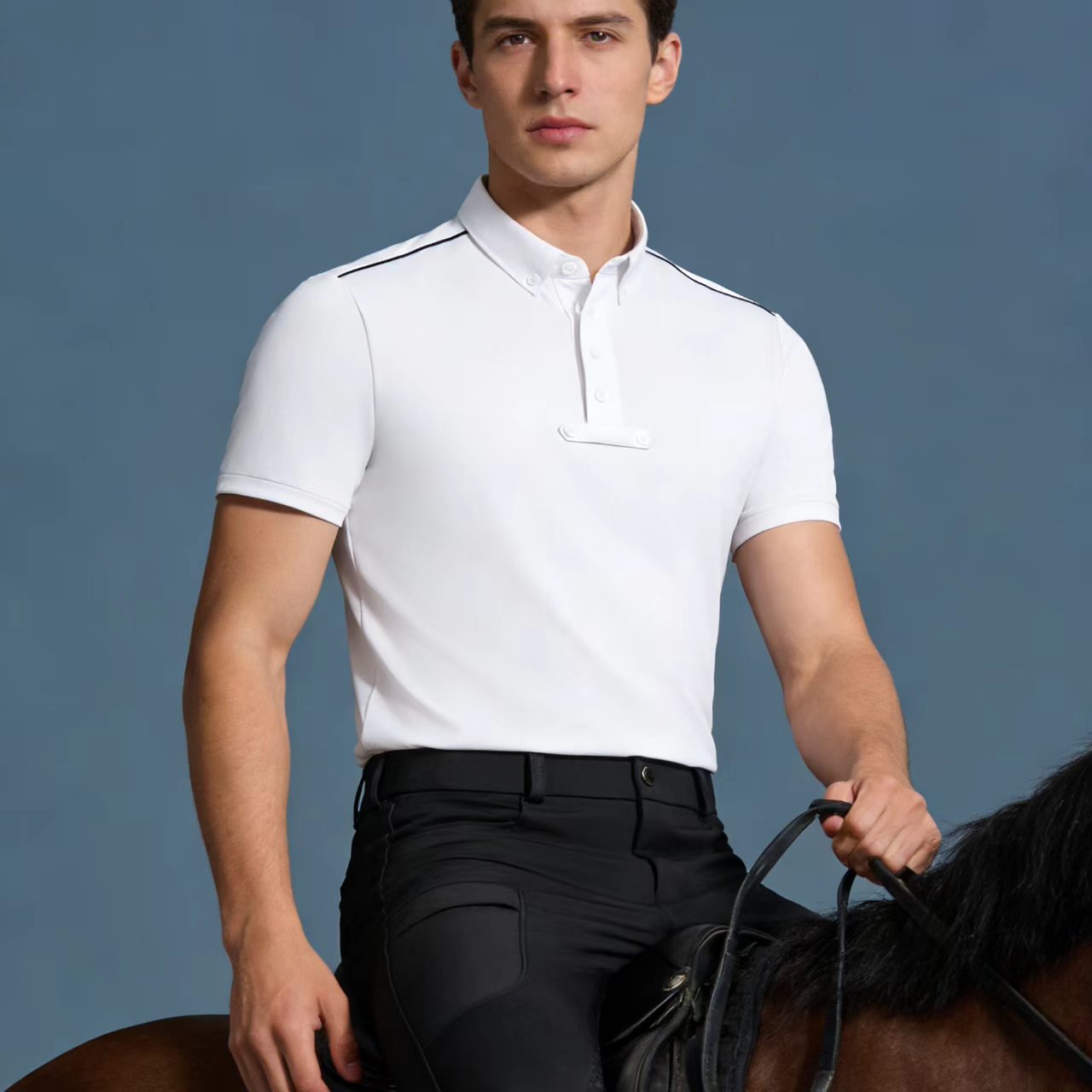 Summer Equestrian Clothing - Erkek binicilik üst giyim örgü polo