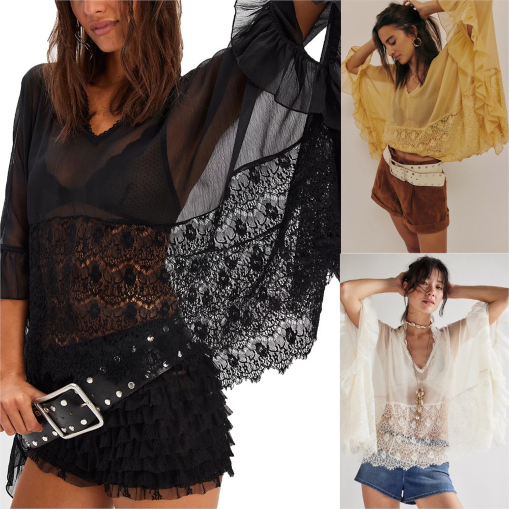 Summer Clothing Holiday - Kadınlar İçin Bol Bluz Gömlekler Uzun