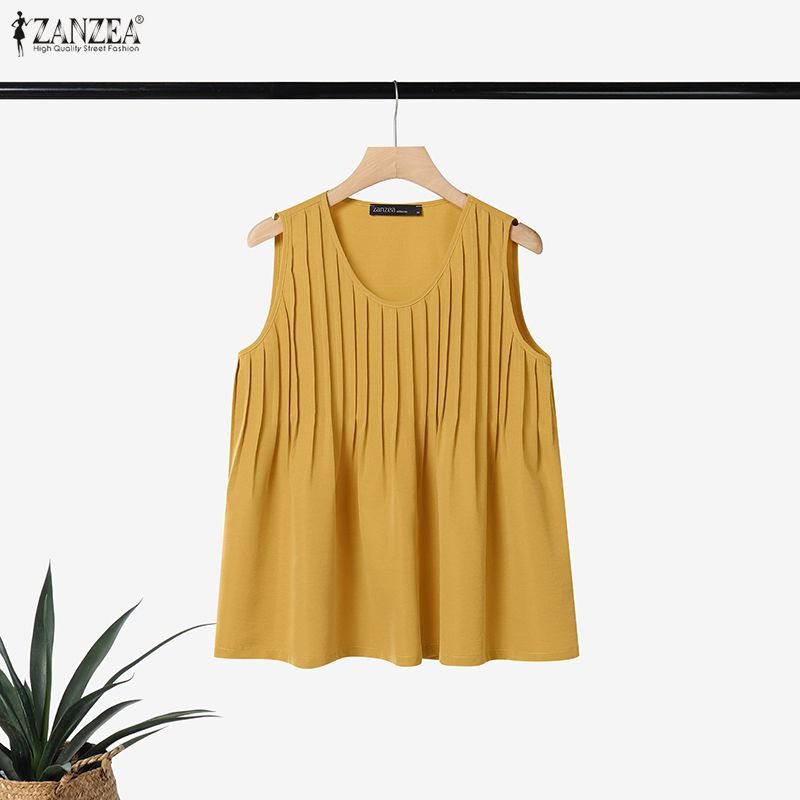 Summer Clothing Holiday - ZANZEA Büyük Beden 5XL Kadın Pintuck