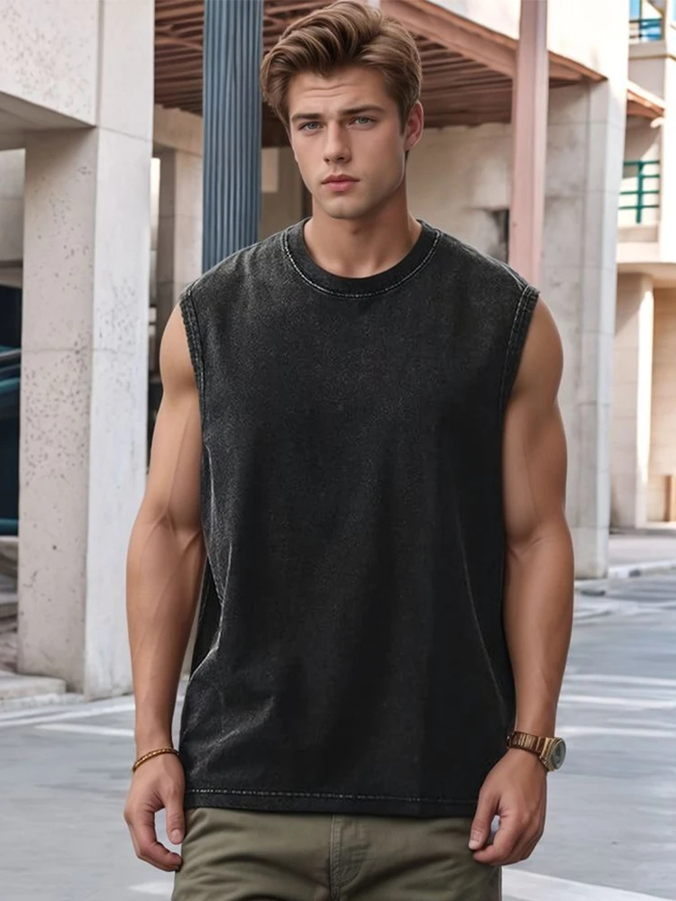 Summer Clothing Men 2025 - 2025 Yaz Yeni erkek Yıkanmış Pamuk