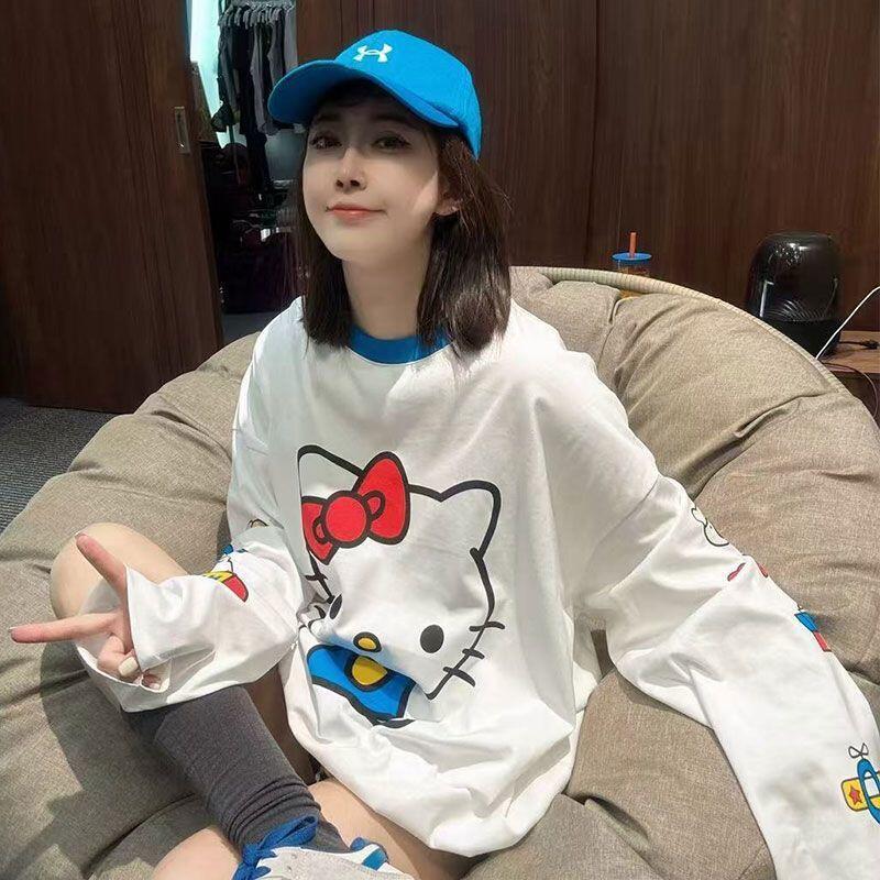 Summer Clothing Styles For Women - Uzun kollu Hello Kitty yaz yeni