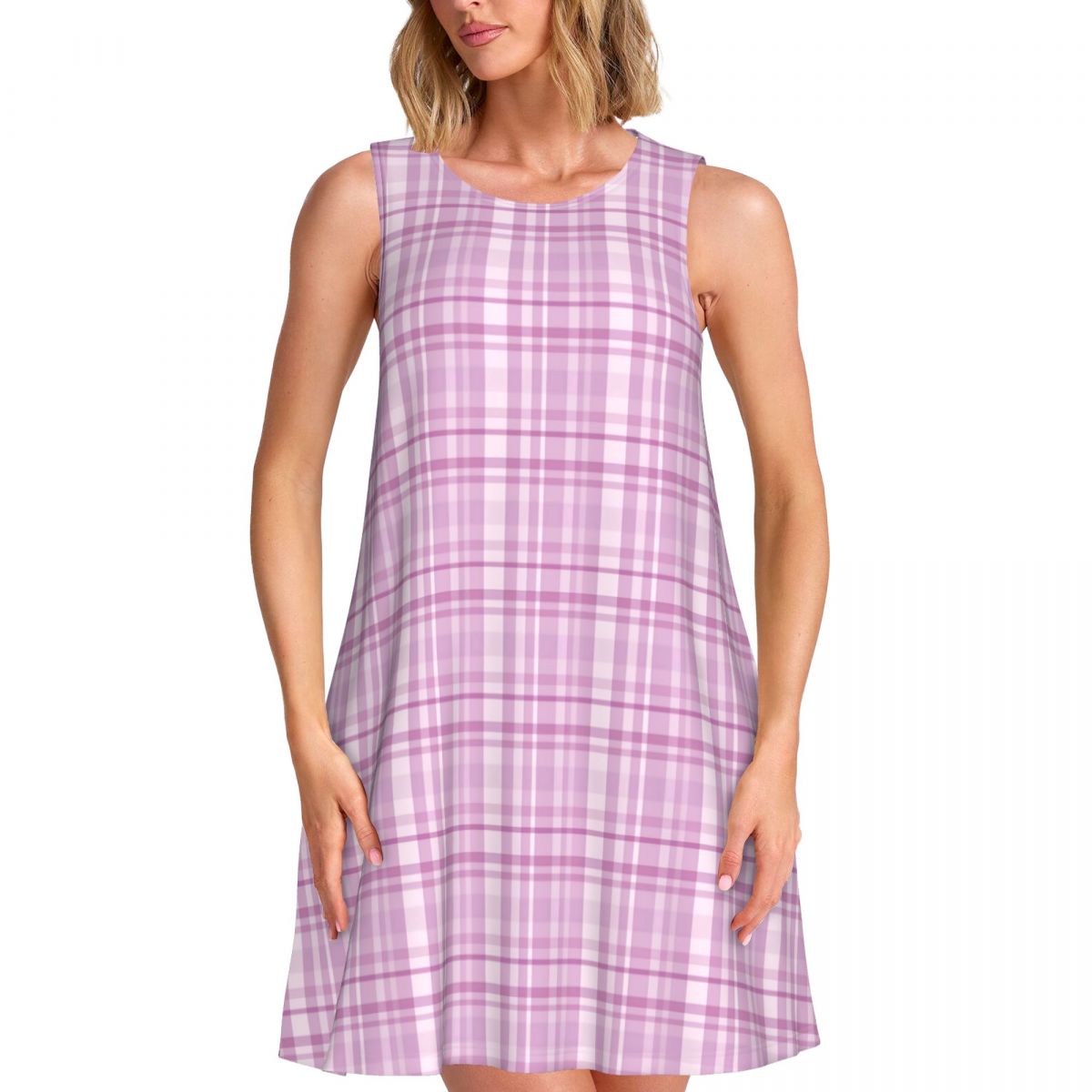 Summer Clothing Ideas For Women - Mor Ekose Günlük Elbise Pembe Çizgili