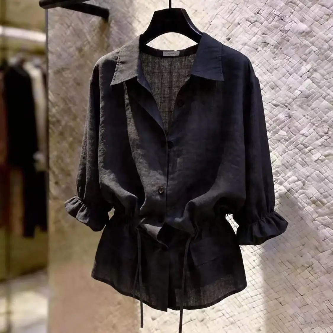 Summer De Clothing - 2026 Moda Kadın Bluzları Siyah Bluzlar