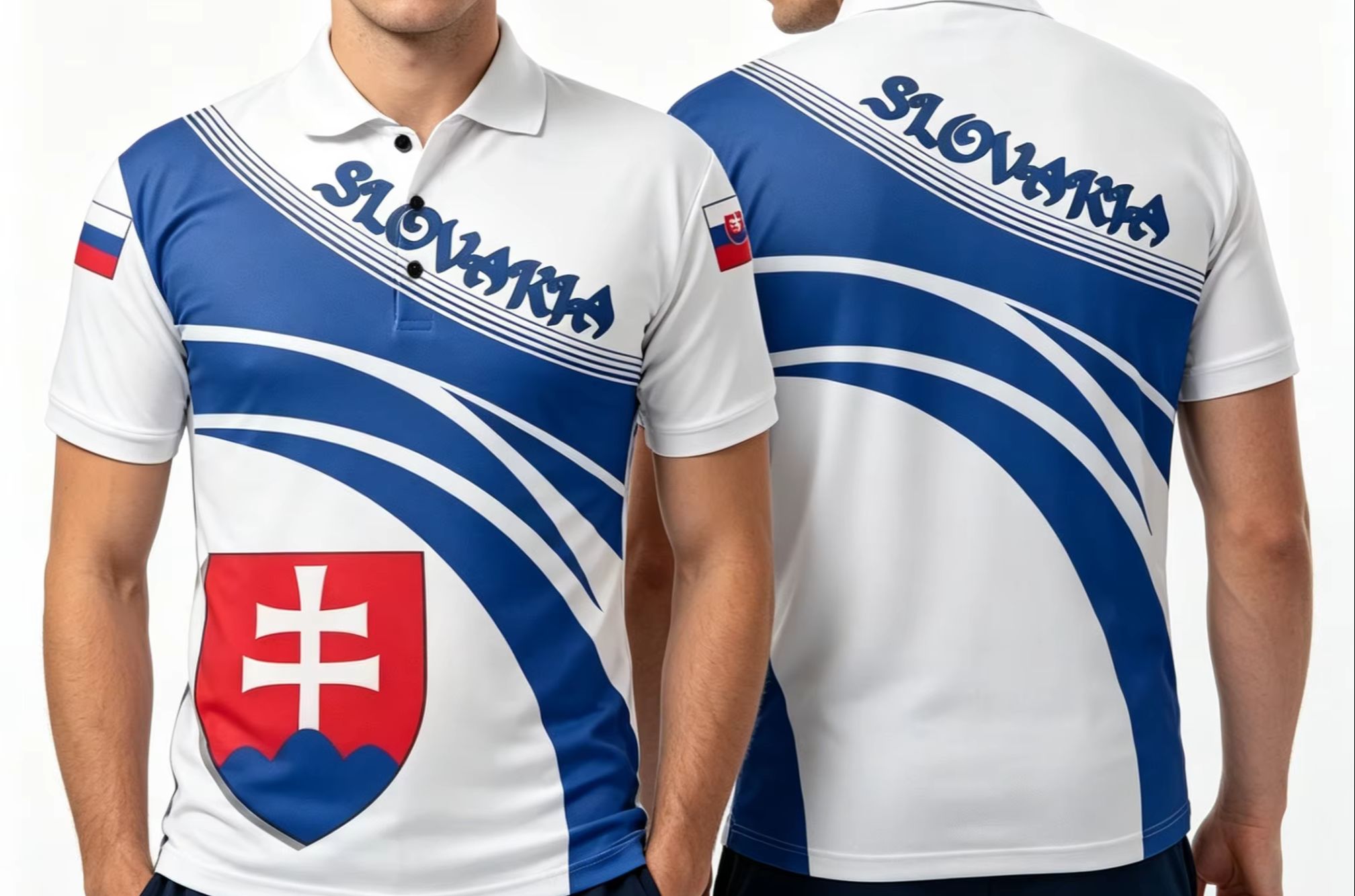 Summer Clothing Trends For Men 2026 - Slovakya Bayrağı 3D Baskı Polo Gömlek