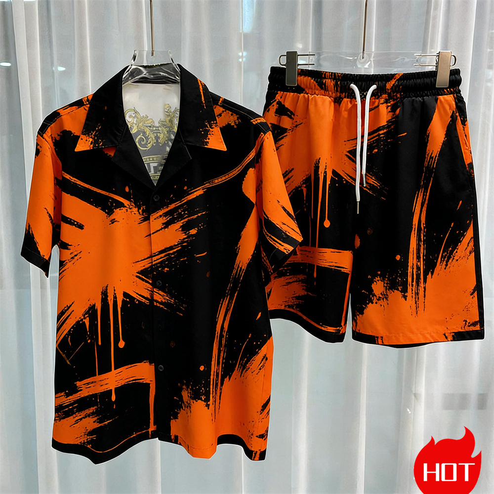 Dijital baskılı erkek takım mo - Summer Clothing Men incelemesi ve fiyatı
