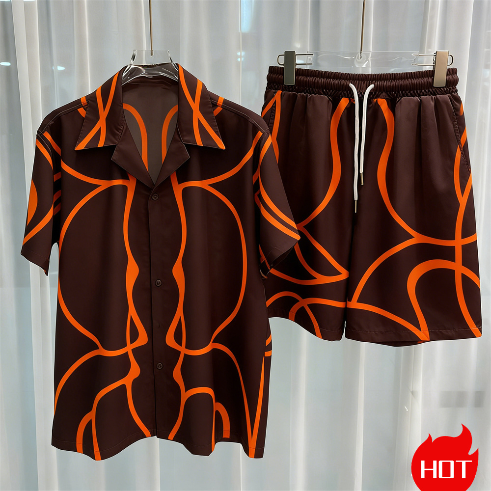 Dijital baskılı erkek takım mo - Summer Clothing Men incelemesi ve fiyatı