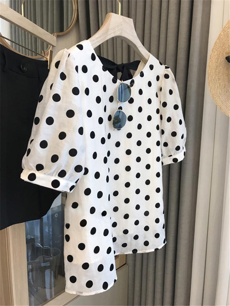 Puantiyeli Bluzlar Kadın Zarif - Summer Clothing Holiday incelemesi ve fiyatı