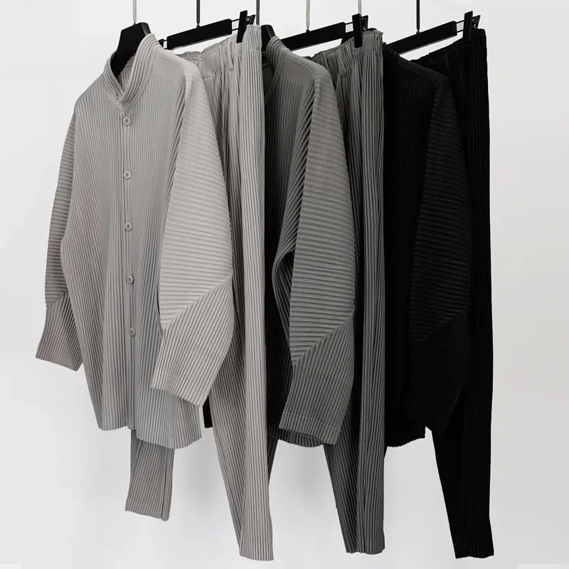 Miyake Pileli Rahat Düz Pantol - Summer Clothing Men 2025 incelemesi ve fiyatı