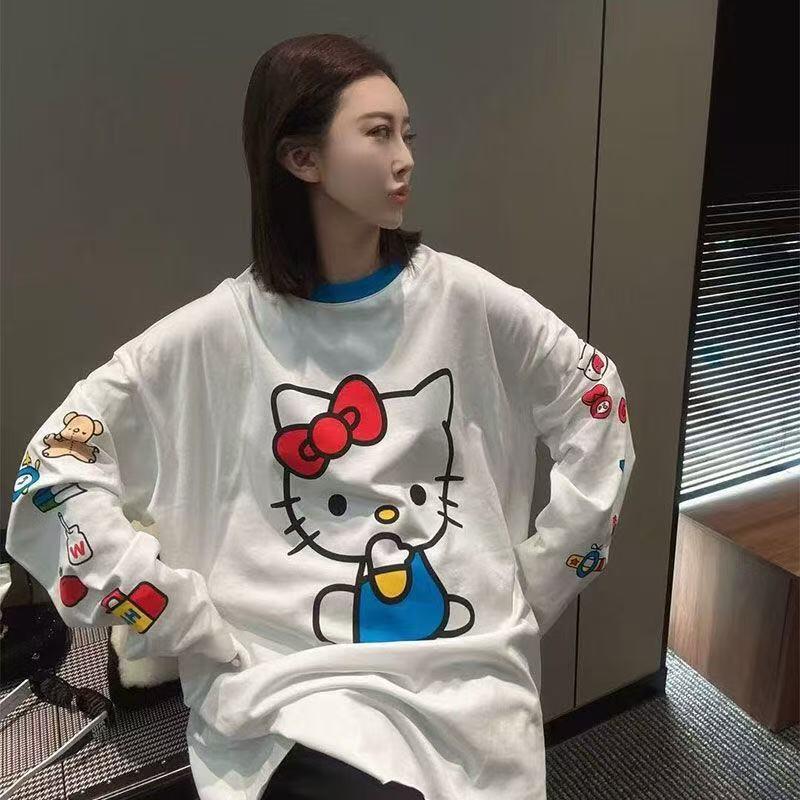 Uzun kollu Hello Kitty yaz yen - Summer Clothing Styles For Women incelemesi ve fiyatı