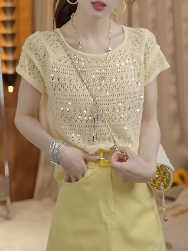 Trendy Pul Payetli Örme Kazak  - Summer Clothing Yarn incelemesi ve fiyatı