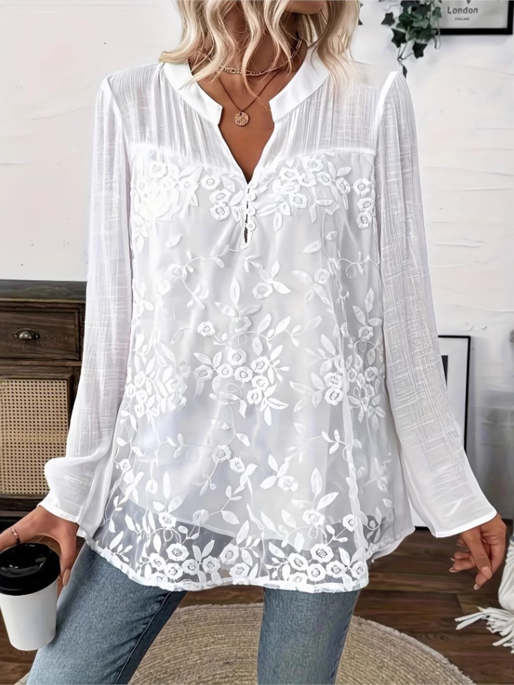 Moda Beyaz Dantel Gömlek Üst K - Summer Clothing Holiday incelemesi ve fiyatı