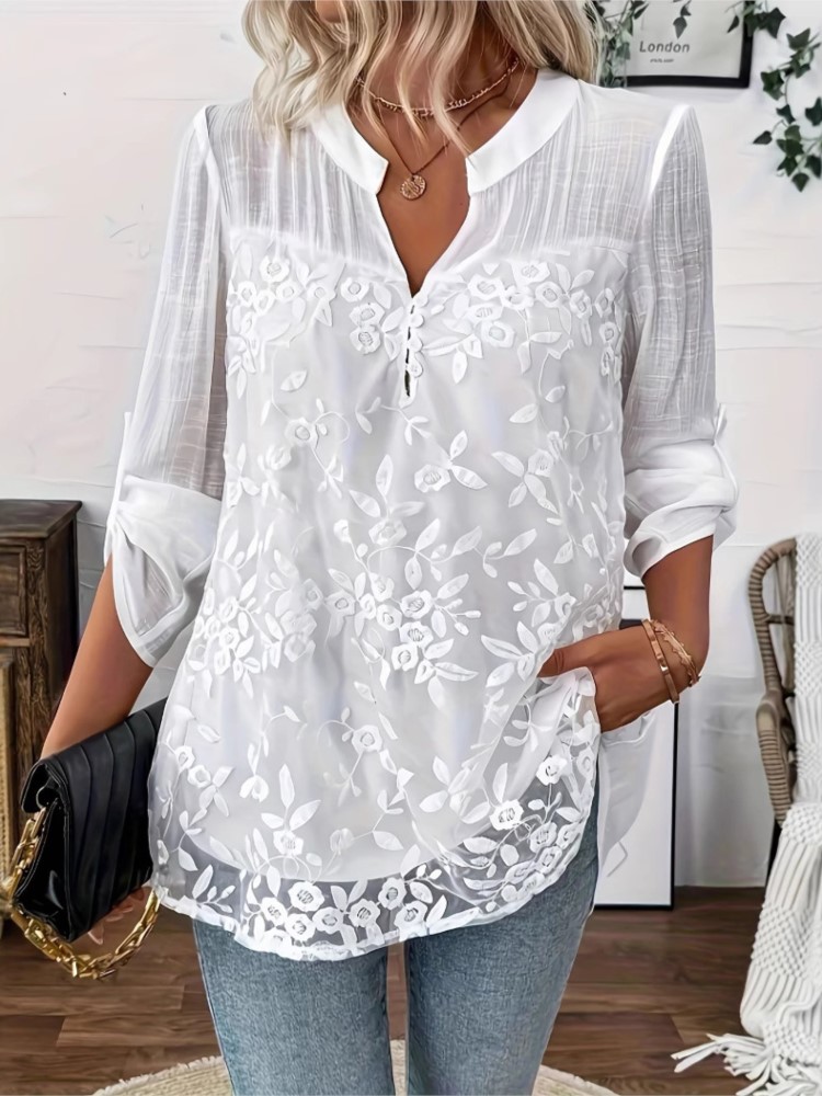 Moda Beyaz Dantel Gömlek Üst K - Summer Clothing Holiday incelemesi ve fiyatı