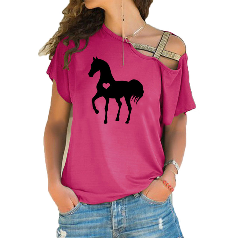 Yaz yeni kalp at tshirt hediye - Summer Equestrian Clothing incelemesi ve fiyatı