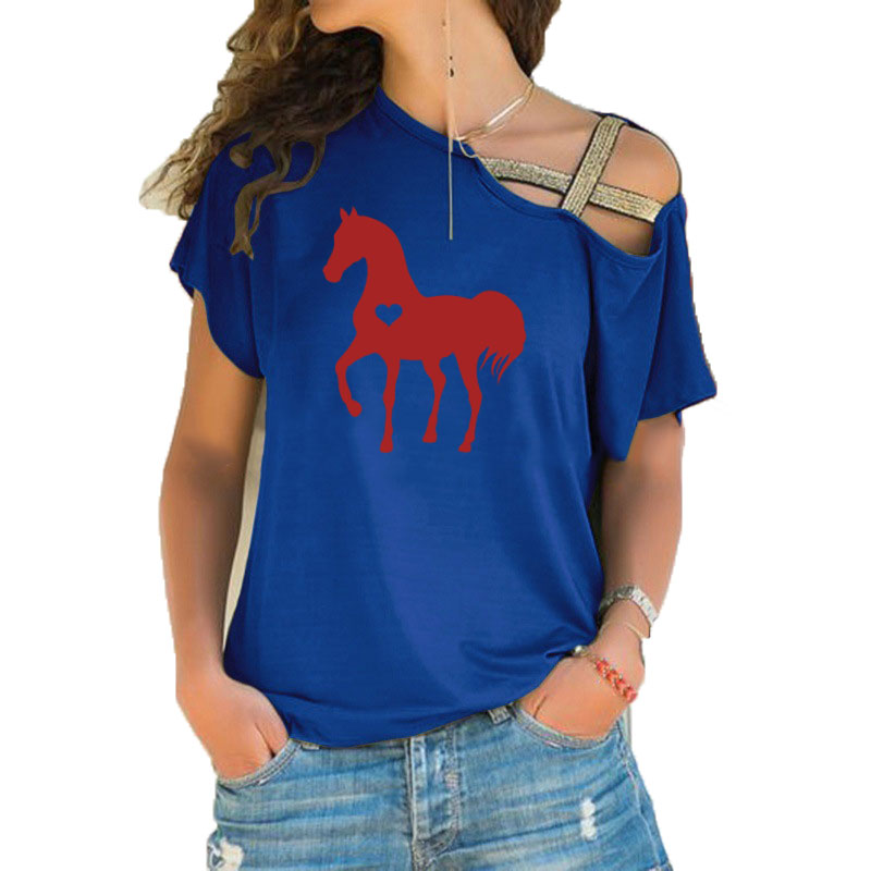 Yaz yeni kalp at tshirt hediye - Summer Equestrian Clothing incelemesi ve fiyatı