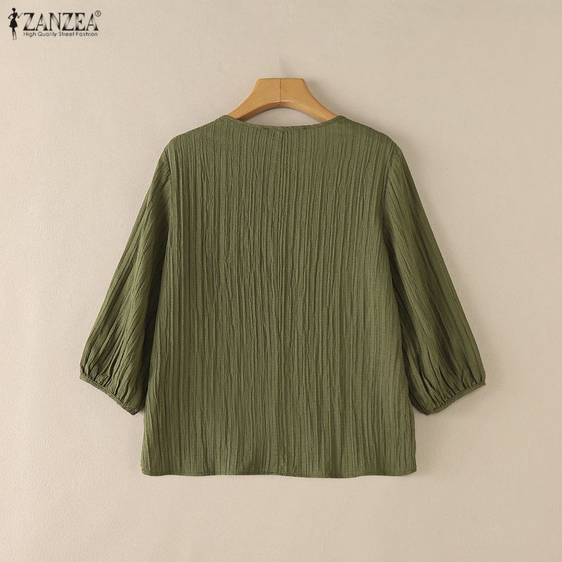 ZANZEA Kadın Buruşuk Doku Bluz - Summer De Clothing incelemesi ve fiyatı