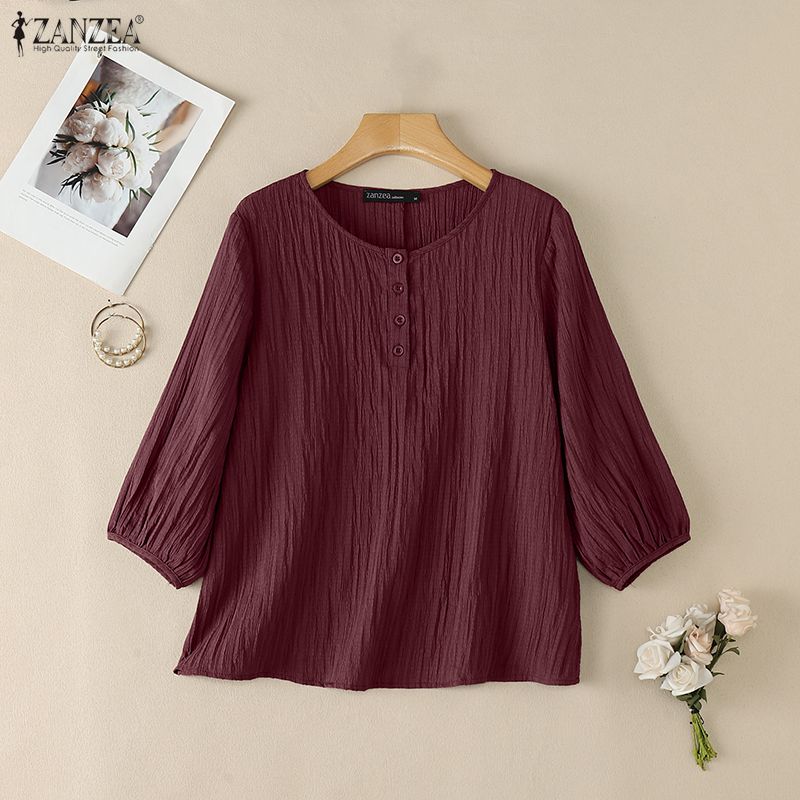 ZANZEA Kadın Buruşuk Doku Bluz - Summer De Clothing incelemesi ve fiyatı