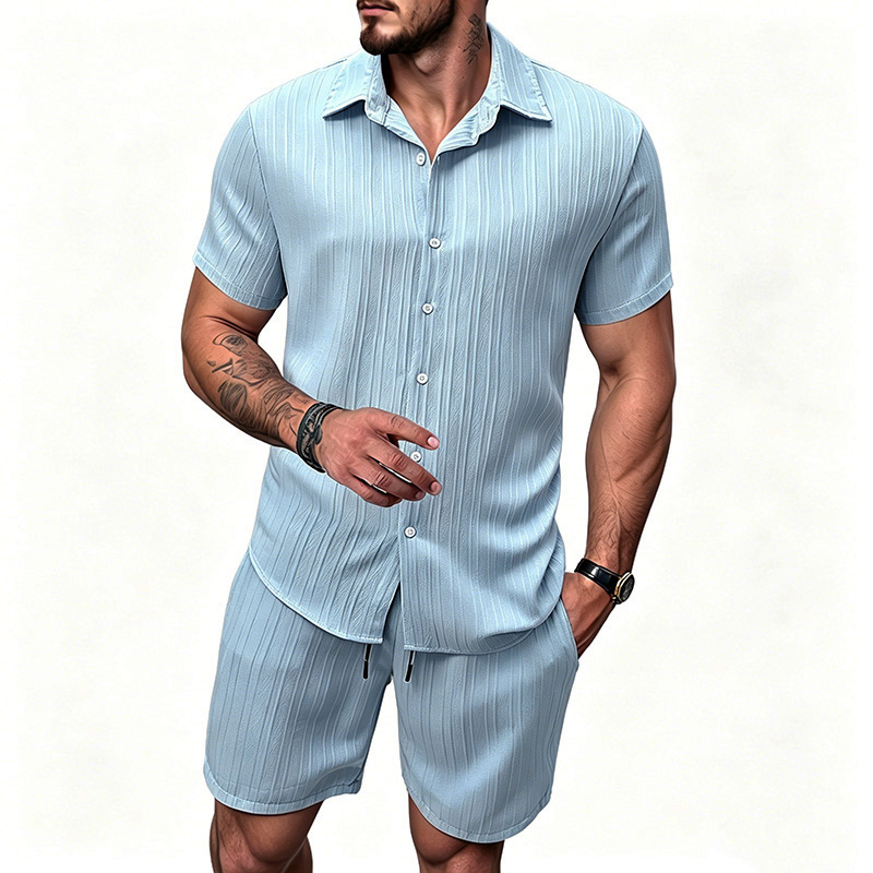2026 Yeni Erkek Dikey Kırışık  - Summer Clothing Men incelemesi ve fiyatı
